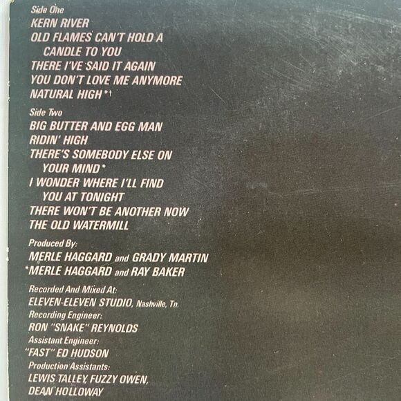 Merle Haggard  Used Vinyl Record, Kern River, NICE SHAPE Country Music 1985 - Picture 3 of 5